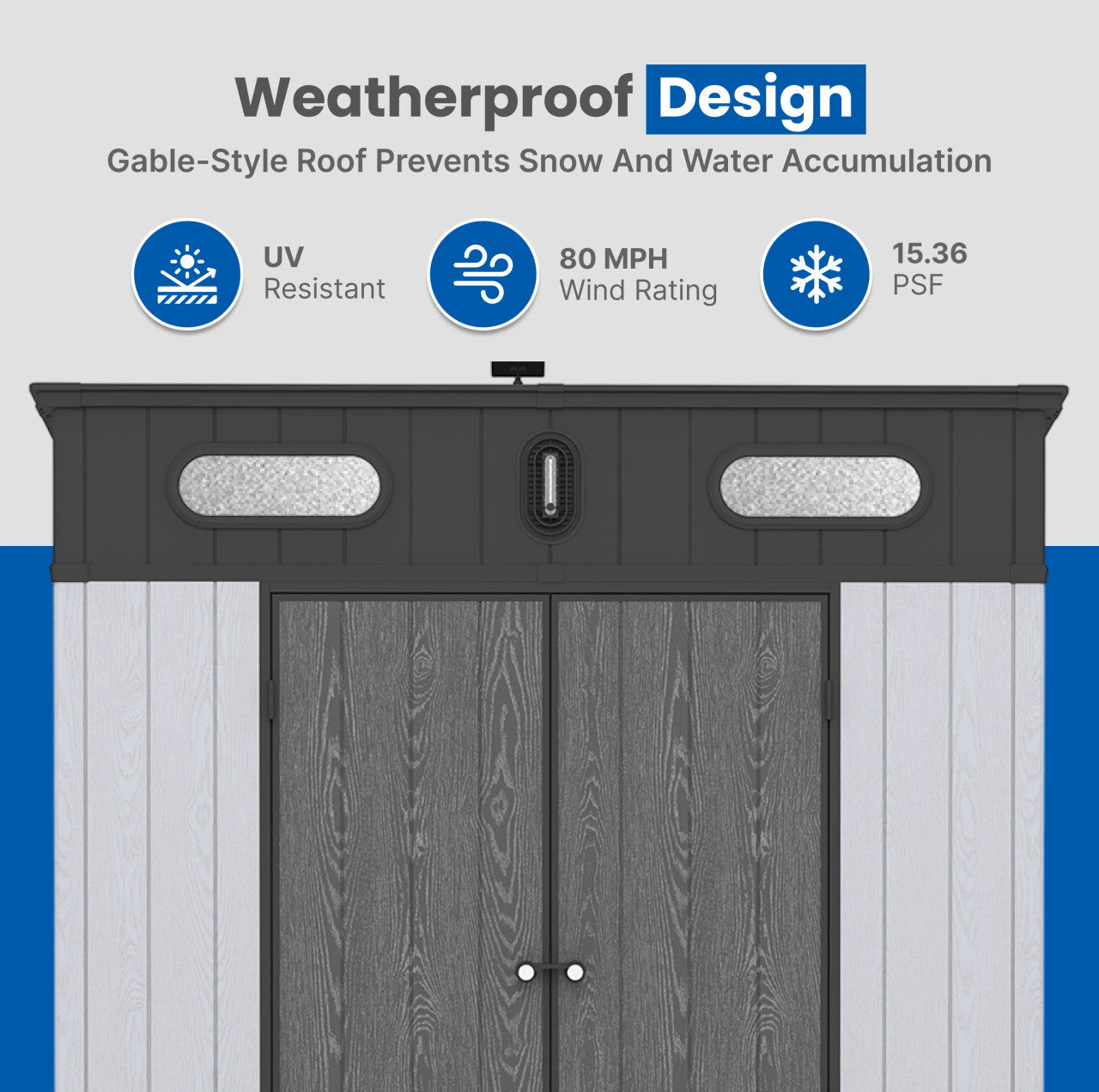 Aleko 8ft x 7ft Outdoor Shed with Pent Roof