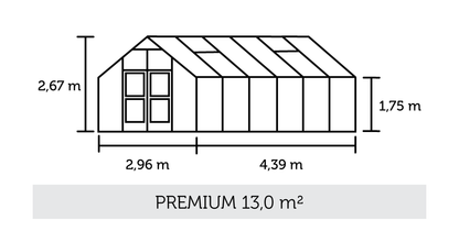 Juliana Premium 13 Square Meters (14.4 ft x 9.7 ft) Greenhouse F09488